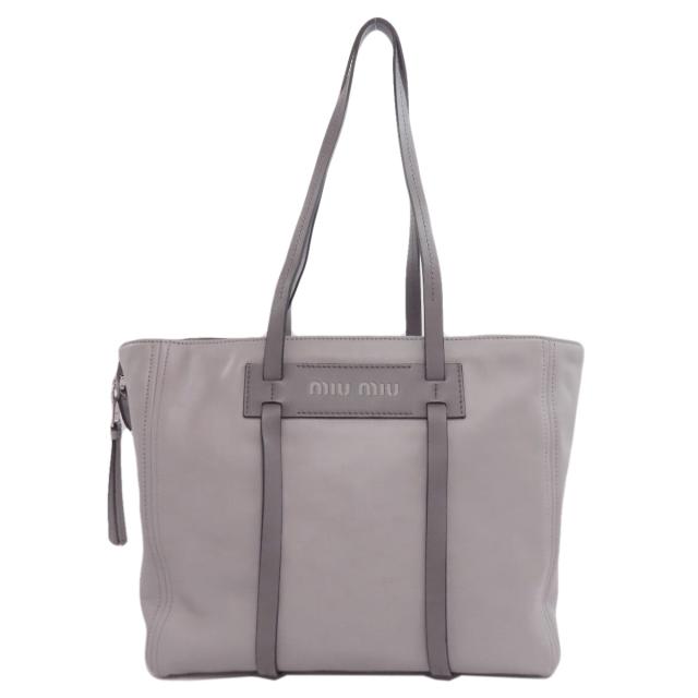 ミュウミュウ MIUMIU ロゴ トートバッグ レザー レディース 中古_1