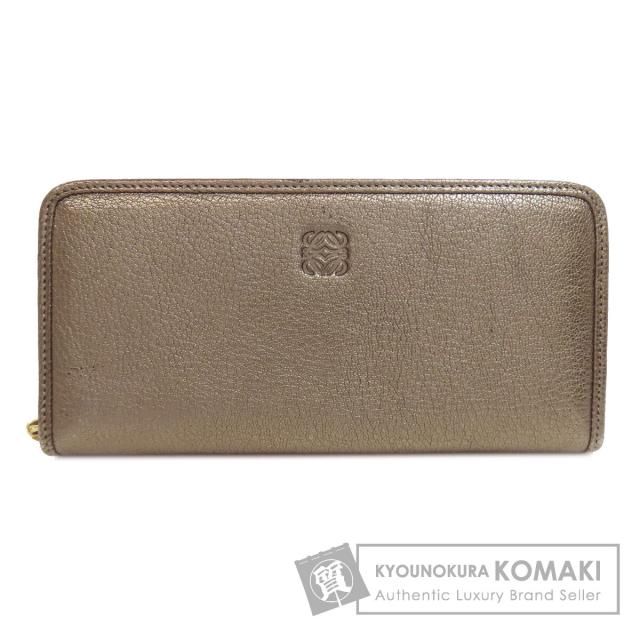 ロエベ LOEWE  ラウンドファスナー  長財布（小銭入れあり） レザー レディース  中古