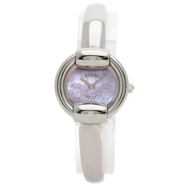 グッチ GUCCI 1400L ラウンドフェイス GG ピンクシェル バングル