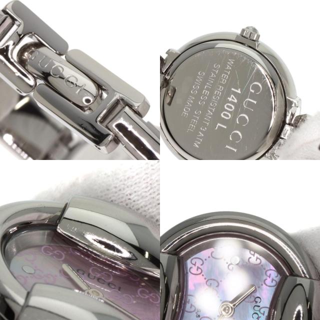 グッチ GUCCI 1400L ラウンドフェイス GG ピンクシェル バングル