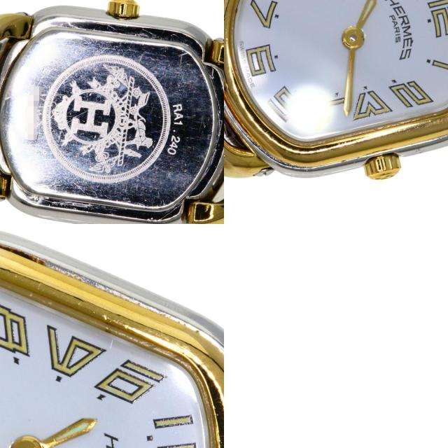 エルメス HERMES RA1.240 ラリー 腕時計 ステンレススチール SSxGP レディース 中古_9