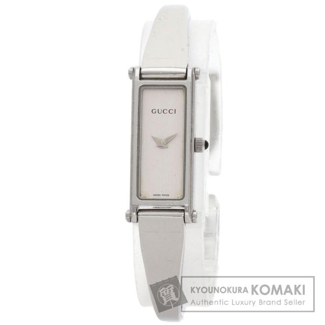 グッチ GUCCI 1500L スクエアフェイス バングル 腕時計 ステンレススチール SS レディース 中古
