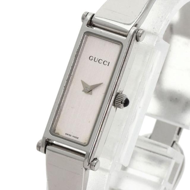 グッチ GUCCI 1500L スクエアフェイス バングル 腕時計 ステンレススチール SS レディース 中古_3