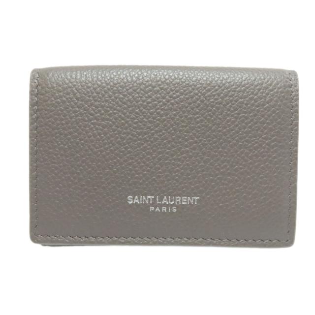 サンローラン SAINT LAURENT 三つ折り ロゴ 二つ折り財布（小銭入れあり） レザー 中古_1