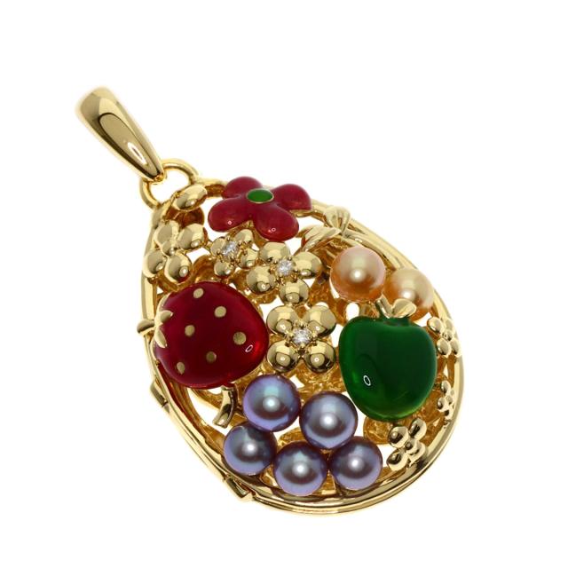 田崎真珠 タサキ TASAKI K18 エナメル アコヤ真珠ペンダントトップ 