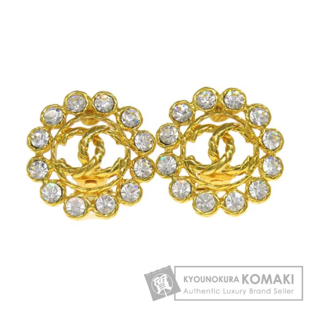 シャネル CHANEL ココマーク ラインストーン イヤリング 金属製 シャネル CHANEL ココマーク ラインストーン イヤリング 金属製