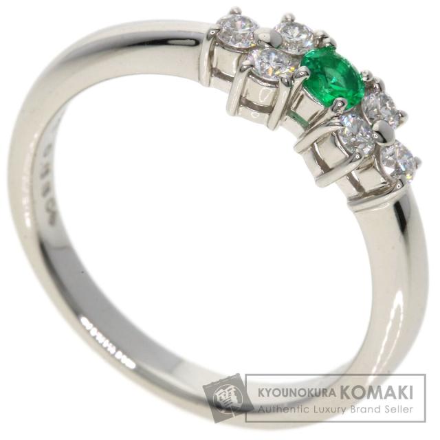 ミキモト MIKIMOTO エメラルド ダイヤモンド リング・指輪 プラチナPT950 レディース 中古