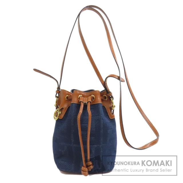 フェンディ FENDI  モン トレゾール ミニ 巾着ショルダー  ショルダーバッグ デニム 中古