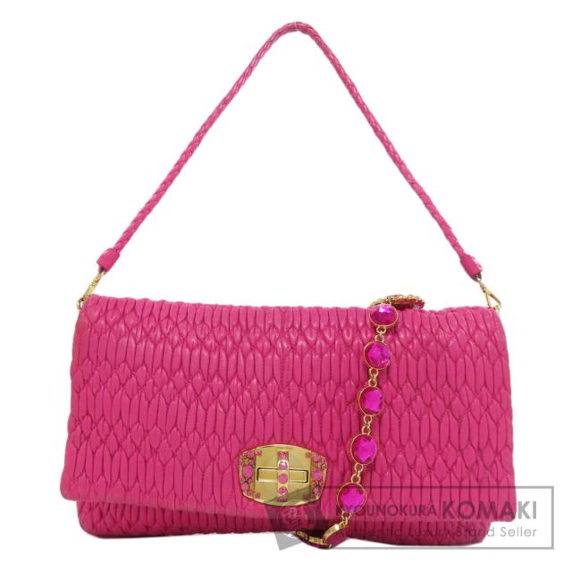 ミュウミュウ MIUMIU  ワンショルダー マテラッセ 2WAY  ショルダーバッグ カーフ レディース 中古