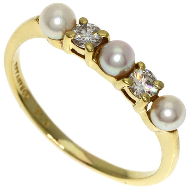 ティファニー TIFFANY&amp;Co.  金剛石 パール 真珠  輪っか・指環 K18黄色ゴールド 中古
