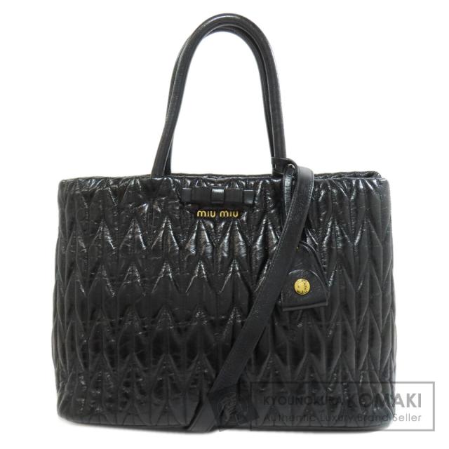 ミュウミュウ MIUMIU  リボン 2WAY  ハンドバッグ カーフ レディース  中古