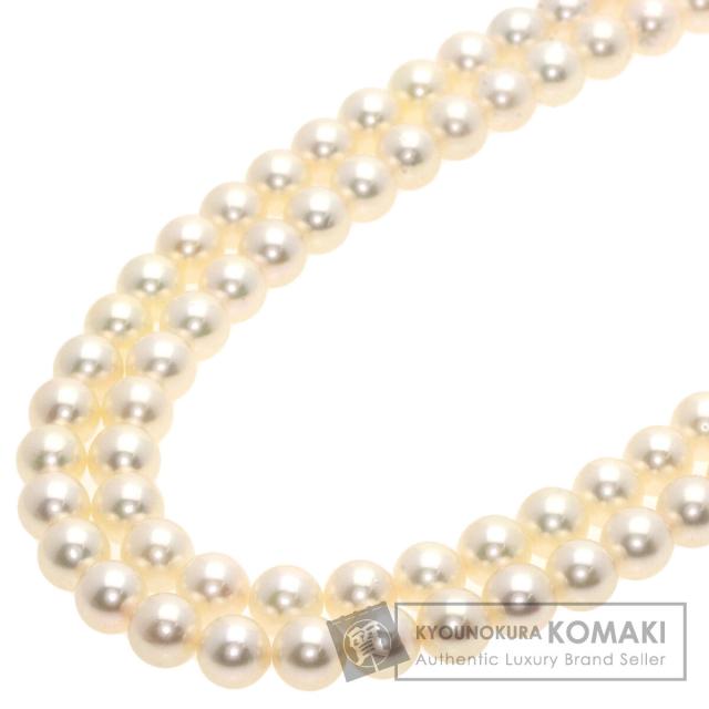 ミキモト MIKIMOTO  パール 真珠 2連  ネックレス K14ホワイトゴールド レディース  中古