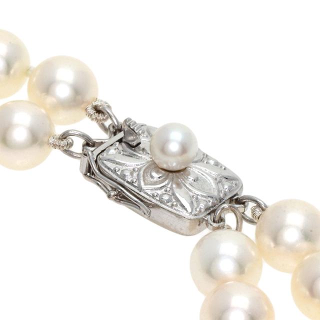 ミキモト MIKIMOTO  パール 真珠 2連  ネックレス K14ホワイトゴールド レディース  中古_3