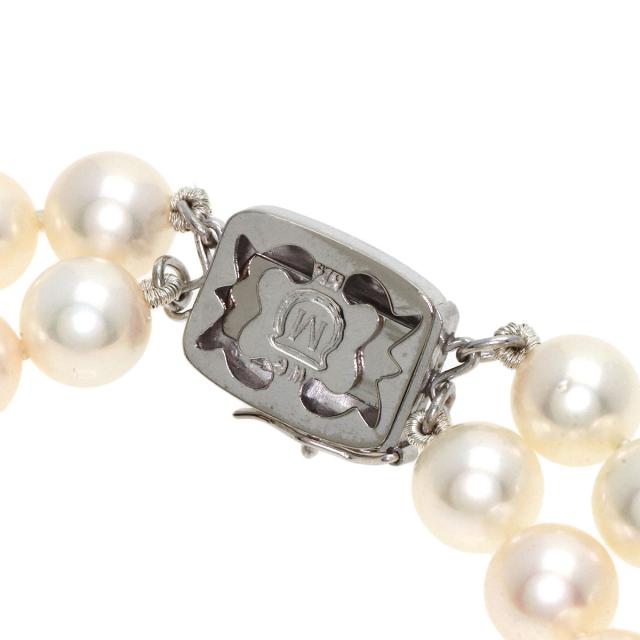 ミキモト MIKIMOTO  パール 真珠 2連  ネックレス K14ホワイトゴールド レディース  中古_4