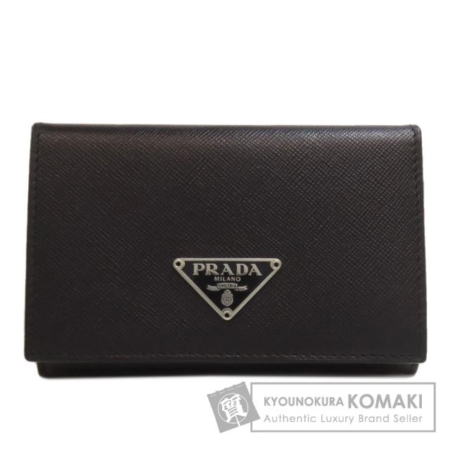 プラダ PRADA M504A  名刺入れ ロゴ金具  カードケース サフィアーノ レディース  中古