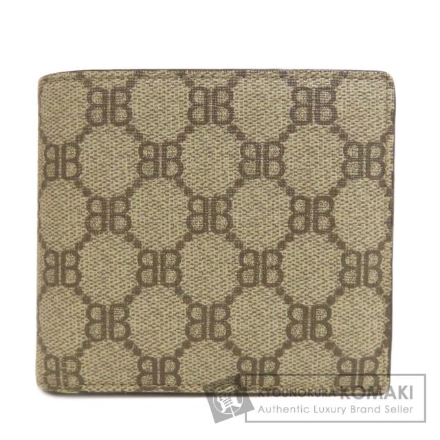 バレンシアガ BALENCIAGA 680403  グッチコラボ  二つ折り財布（小銭入れあり） PVC レディース  中古