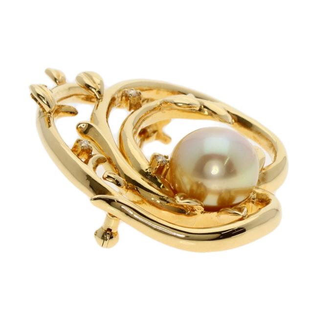 南洋真珠ブローチK18 ダイヤモンドゴールド