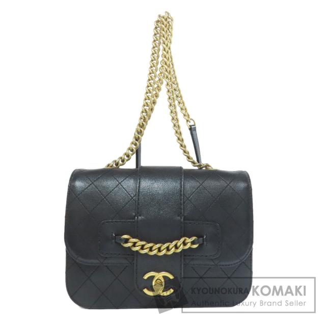 シャネル CHANEL  ココマーク チェーンショルダー ゴールド金具  ショルダーバッグ カーフ 中古