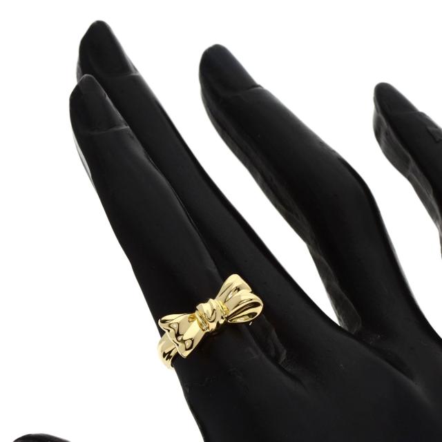ティファニーリボンリングイエローゴールドk18