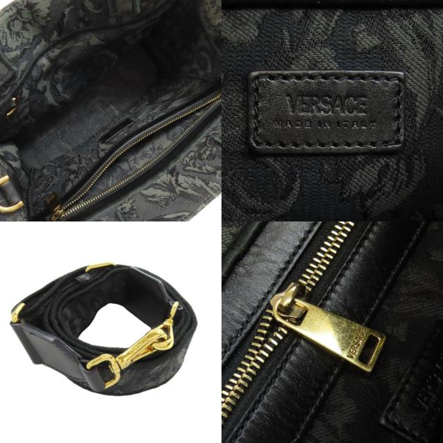 ヴェルサーチ VERSACE 2WAY ハンドバッグ キャンバス レディース 中古