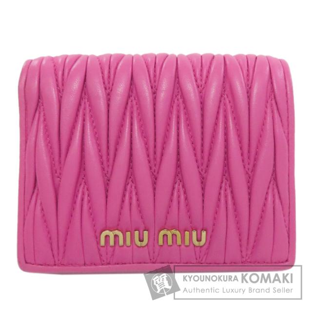 ミュウミュウ MIUMIU  マテラッセ  二つ折り財布（小銭入れあり） ラムスキン レディース  中古