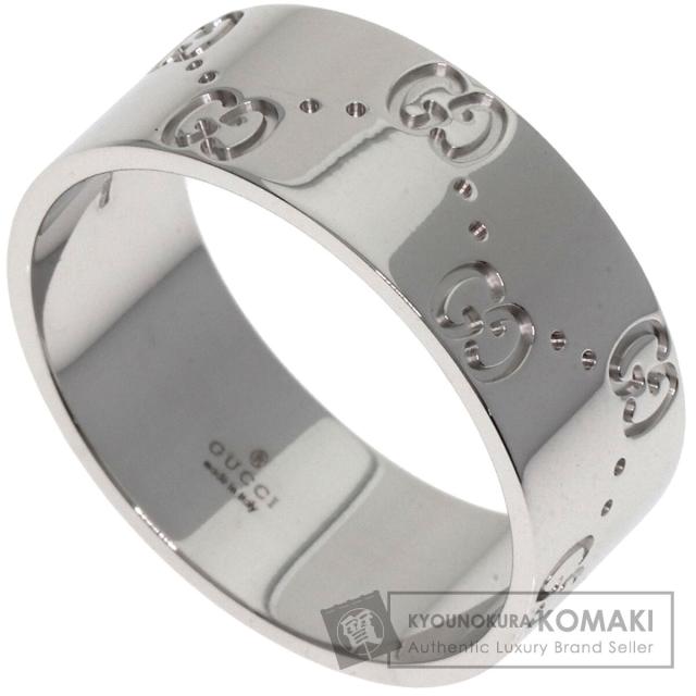 グッチ GUCCI  GG アイコン ワイド #27  リング・指輪 K18ホワイトゴールド メンズ  中古