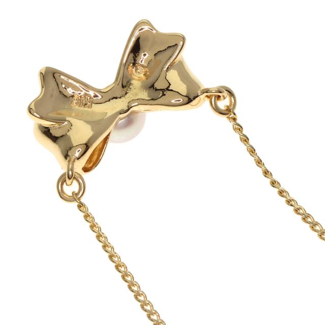 TASAKI】K18 リボン 真珠チャーム ネックレストップ 18金 ゴールド