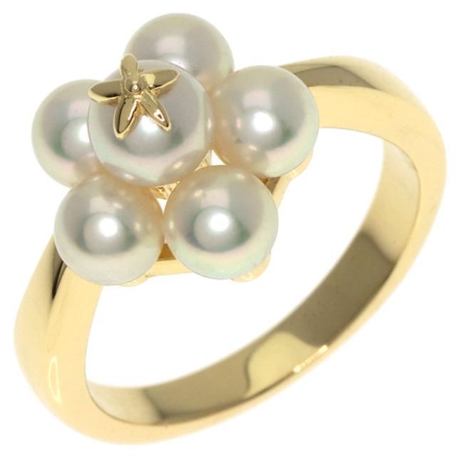 1957 1540 ミキモトパールリングK14YGイエローゴールド10号7.5mm