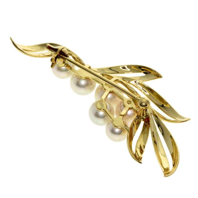 ミキモト MIKIMOTO パール 真珠 ブローチ K18イエローゴールド