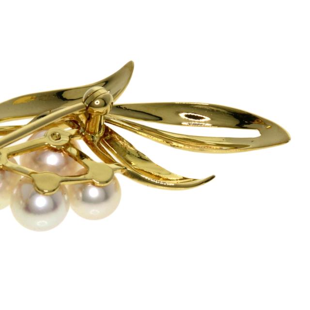 ミキモト MIKIMOTO パール 真珠 ブローチ K18イエローゴールド