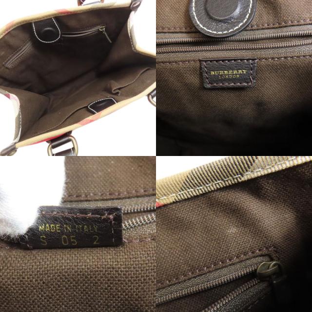 バーバリー BURBERRY ノバチェック ハンドバッグ キャンバス レディース 中古_5