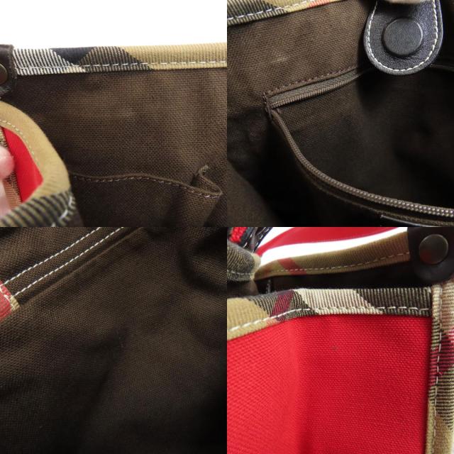 バーバリー BURBERRY ノバチェック ハンドバッグ キャンバス レディース 中古_6