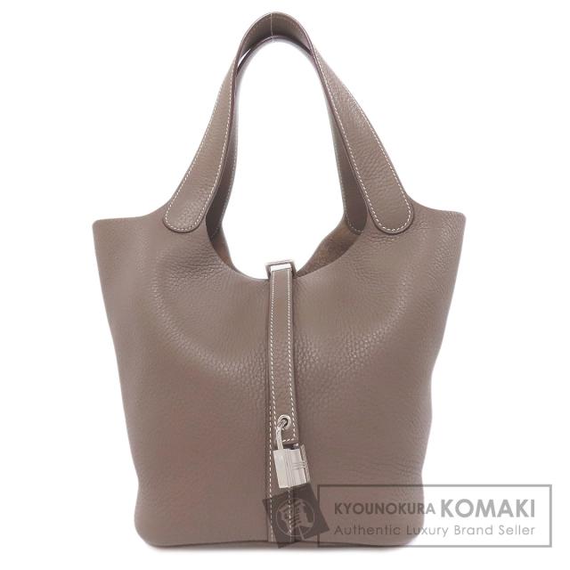 エルメス HERMES  ピコタンロックMM エトープ シルバー金具  ハンドバッグ トリヨン 中古