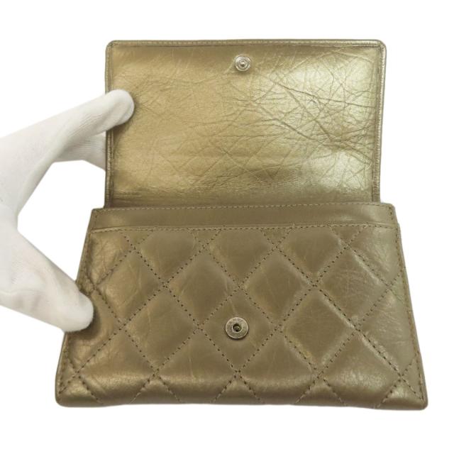 CHANEL シャネル カンボンライン シルバー金具 二つ折り財布（小銭入れあり） カーフ レディース [中古] シャネル CHANEL カンボンライン シルバー金具 二つ折り財布（小銭入れ
