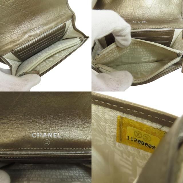 シャネル CHANEL カンボンライン シルバー金具 二つ折り財布（小銭入れ