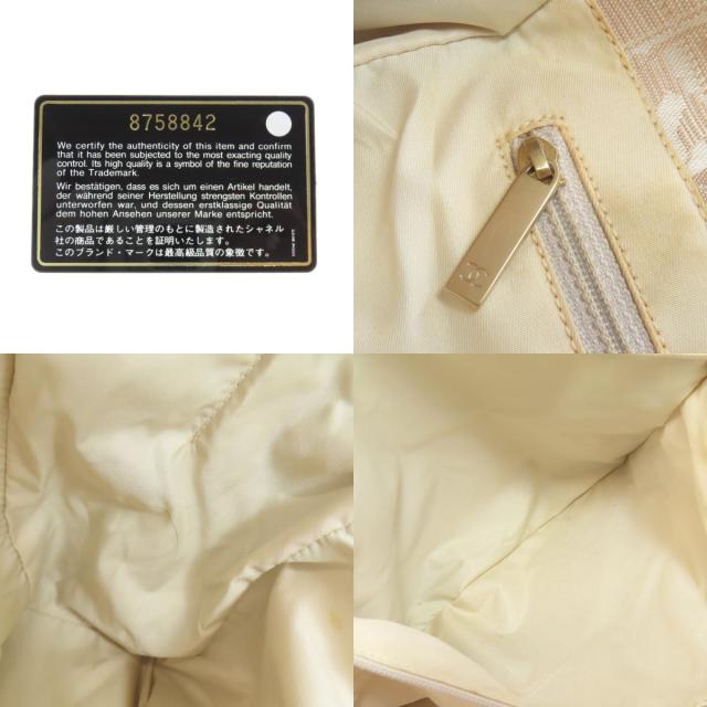 シャネル CHANEL  ニュートラベルラインMM  トートバッグ ナイロンジャガード レディース  中古_5