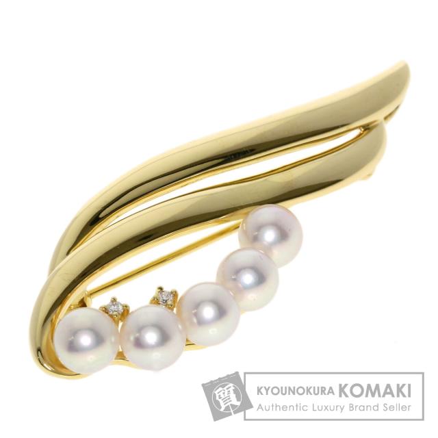 タサキ TASAKI パール ダイヤモンド ブローチ K18イエローゴールド レディース 中古 117,110円