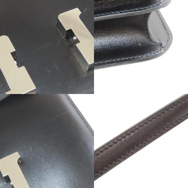 エルメス HERMES  コンスタンスミニ しろがね色金具  ショルダーバッグ ボックスカーフ 中古