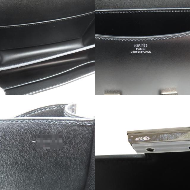 エルメス HERMES  コンスタンスミニ しろがね色金具  ショルダーバッグ ボックスカーフ 中古