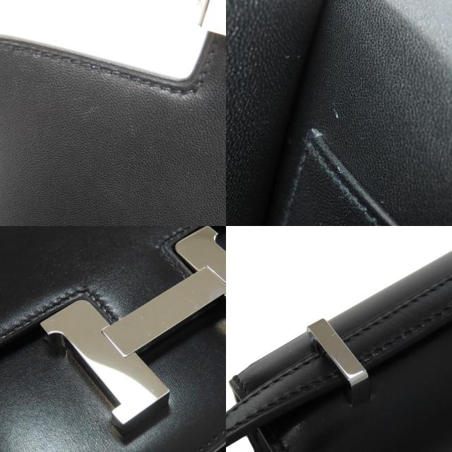 エルメス HERMES  コンスタンスミニ しろがね色金具  ショルダーバッグ ボックスカーフ 中古