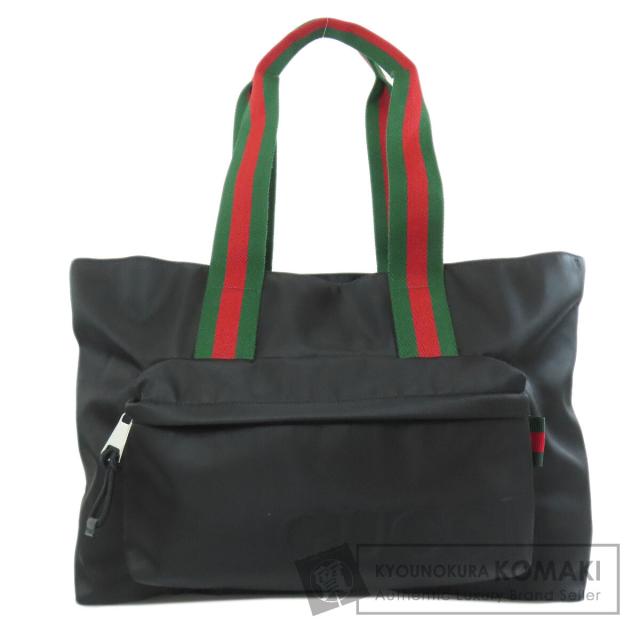 グッチ GUCCI 802172  ラージトート シェリーライン  トートバッグ ナイロン素材 レディース  中古