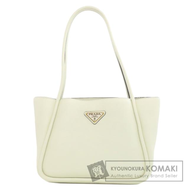 プラダ PRADA  ロゴ金具  トートバッグ カーフ レディース  中古