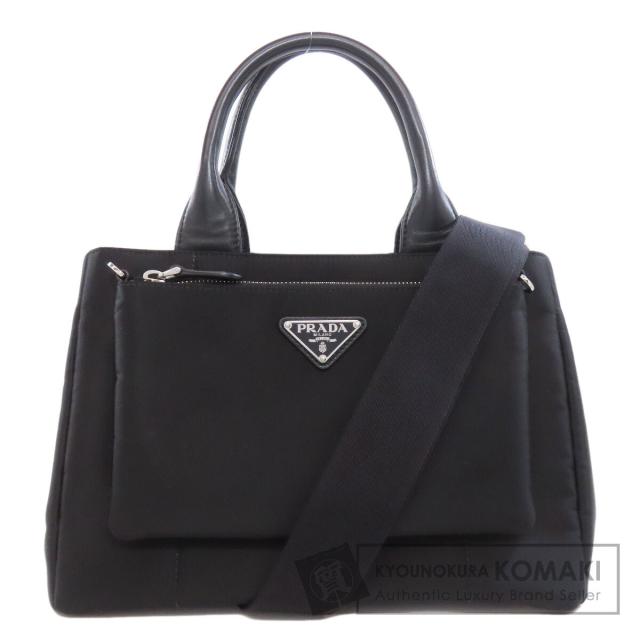 プラダ PRADA 1BG364  ロゴ金具 2WAY  ハンドバッグ ナイロン素材 レディース  中古
