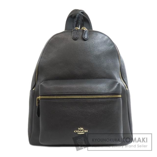 ✨美品✨COACH コーチ リュック バックパック Ｆ38288 ブラック コーチ COACH F38288 ロゴ リュック・デイパック レザー レディース 中古