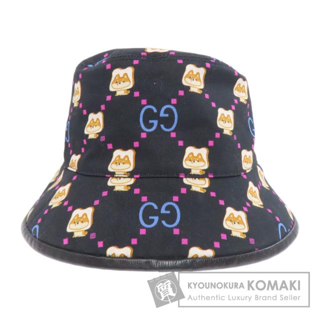 グッチ GUCCI  Pikarar Kawaii バゲットハット  帽子 キャンバス レディース  中古