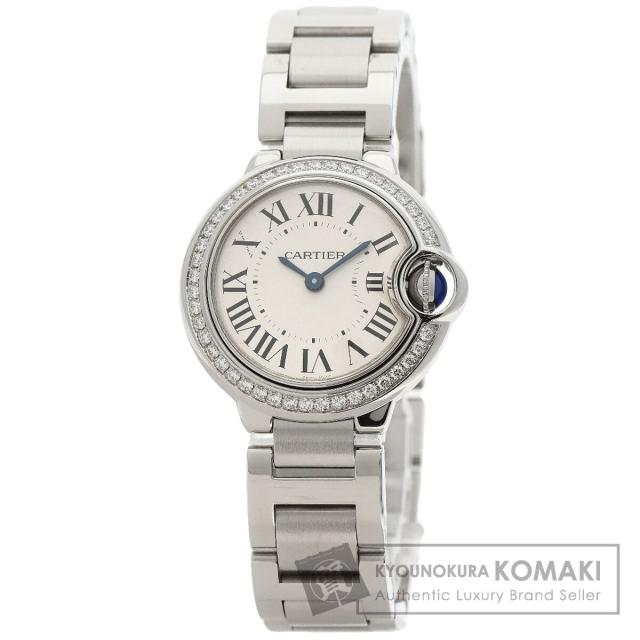 カルティエ CARTIER W4BB0015  バロンブルー ベゼル ダイヤモンド  腕時計 ステンレススチール 中古