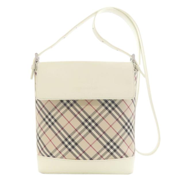 BURBERRY ショルダーバッグ ノバチェック ベージュ ホワイト レザー バーバリー BURBERRY ノバチェック ショルダーバッグ レザー