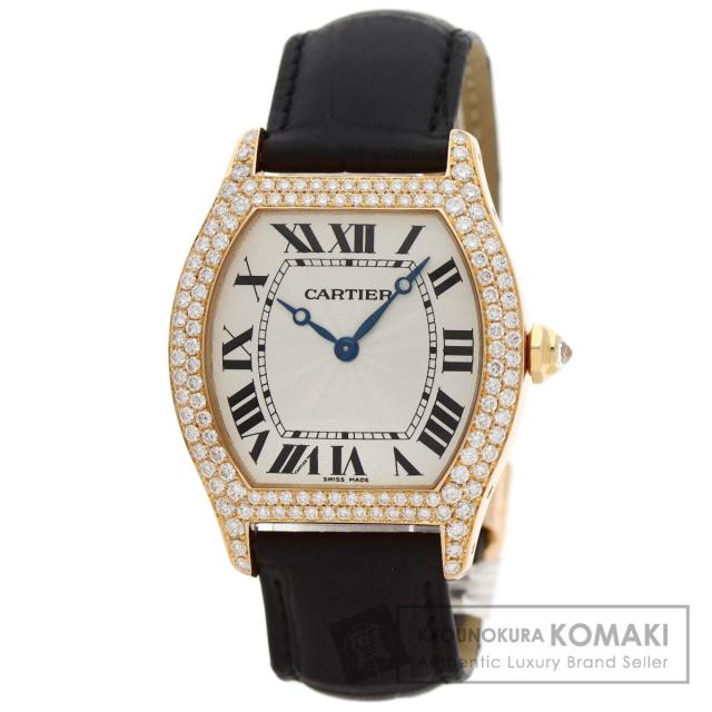 カルティエ CARTIER WA503951  トーチュ LM ダイヤモンド  腕時計 K18ピンクゴールド 革 中古
