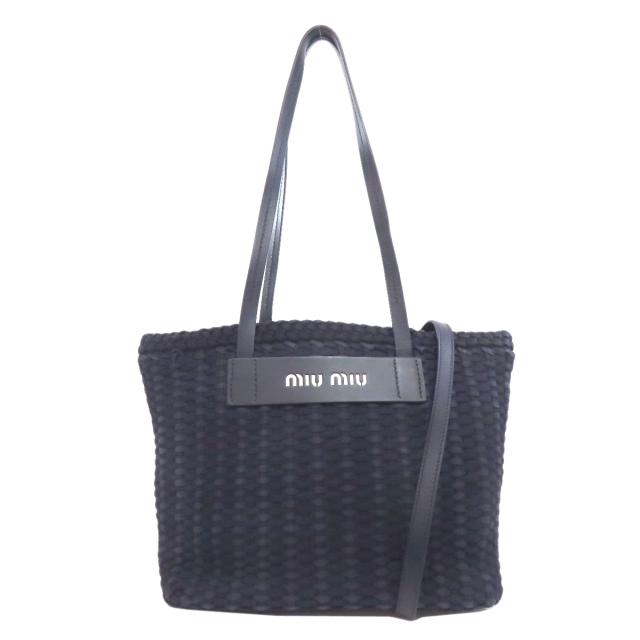 ミュウミュウ MIUMIU 2WAY トートバッグ キャンバス レディース 中古 
