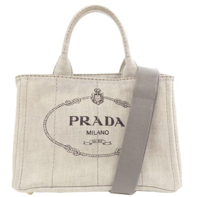 プラダ PRADA カナパミニ 2WAY ハンドバッグ デニム レディース 中古_1